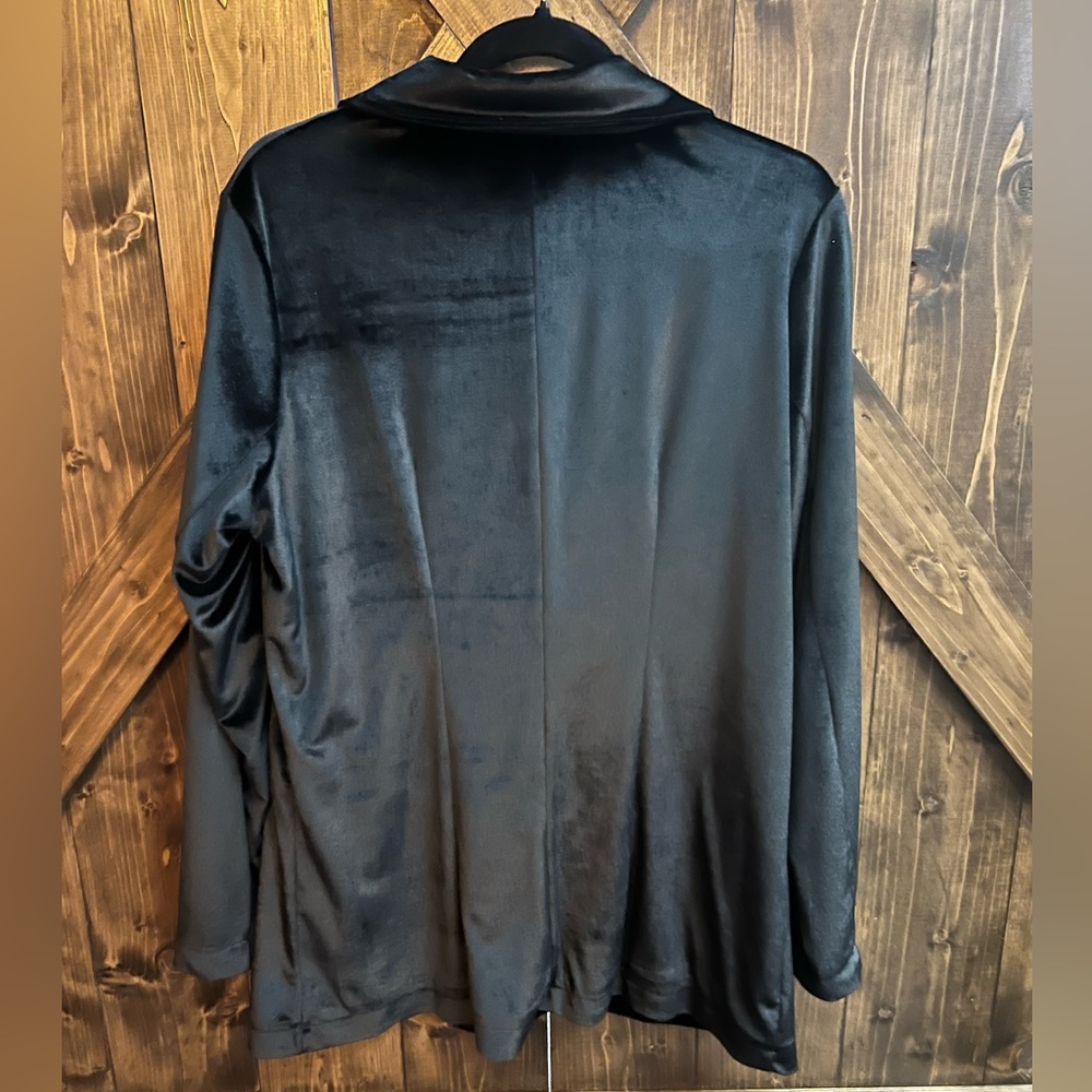 Blakeley Black Velvety Lightweight Lined Blazer Size Ladies Size L/XL - Picture 3 of 4